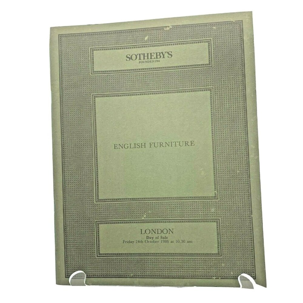 Sotheby's English Furniture Auction Catalog London October 1986 With Price List